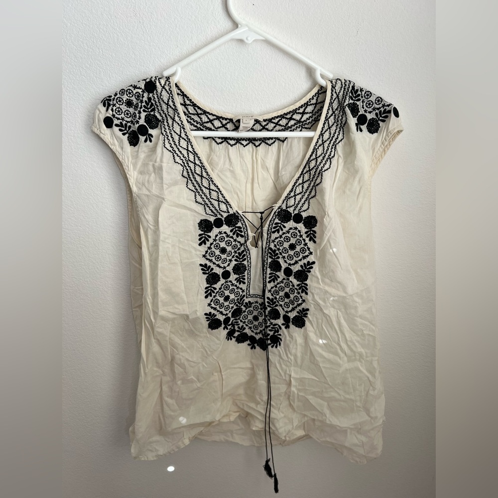 Intricate JCREW Moroccan tunic shirt